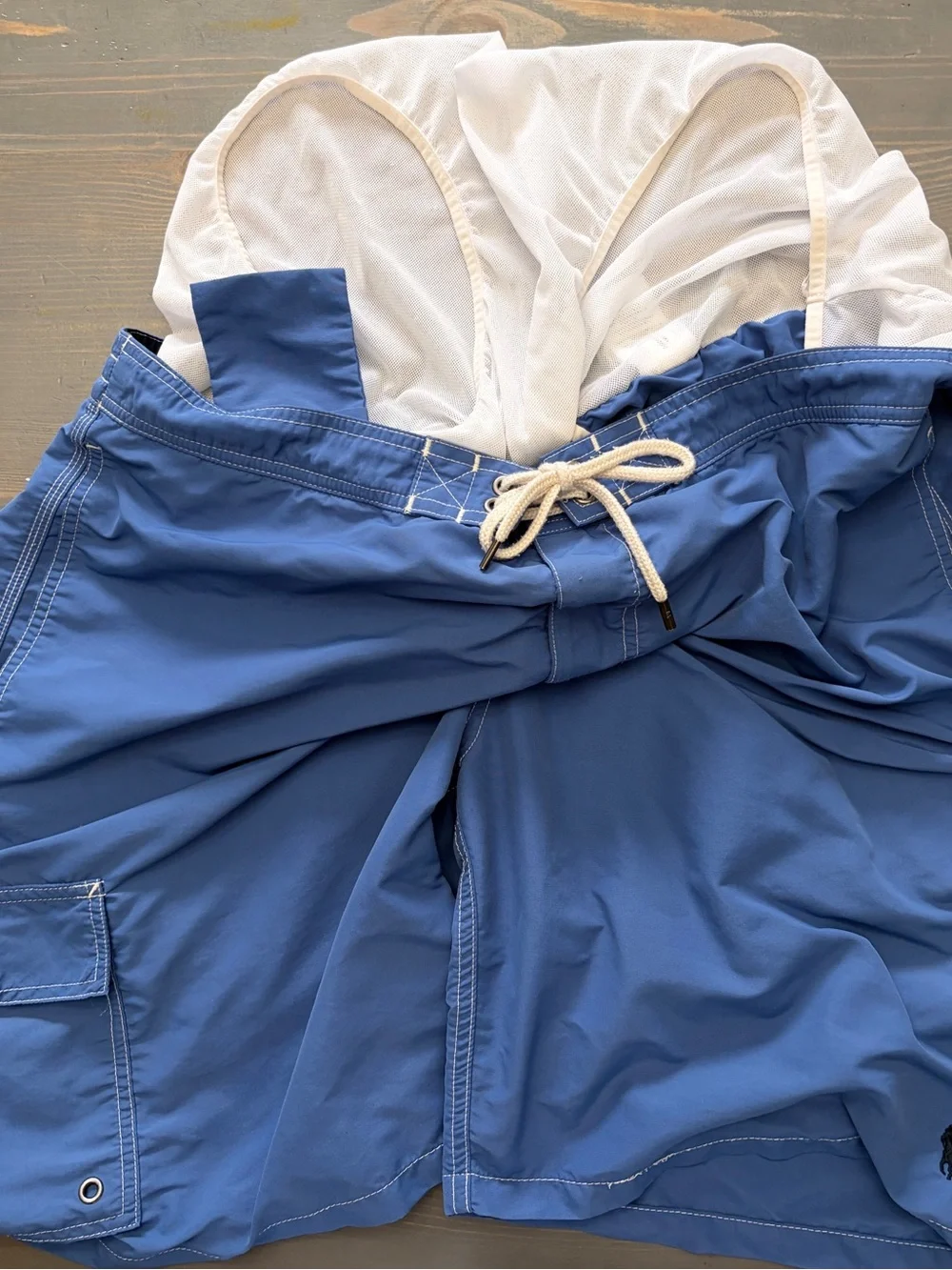 Polo by Ralph Lauren Navy Swim Trunks with Yellow Logo